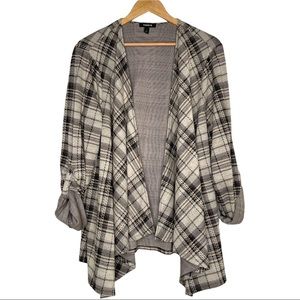 Torrid Tan and Black Plaid Open Cardigan Torrid Size 1